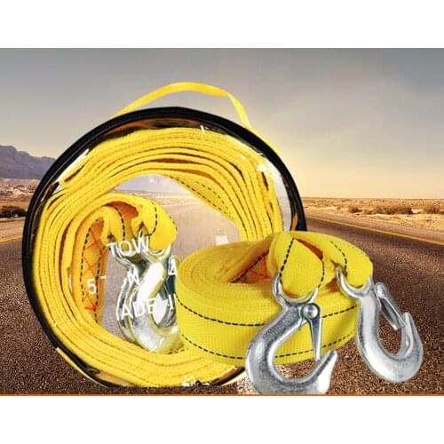 Car Tow Rope Double-layer Nylon 4m Eagle Hook Trailer with Powerful Car Tow Rope Emergency Car Tow Rope