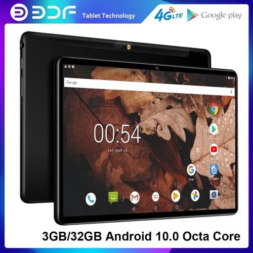 BDF 10.1 Inch Tablet Android 9.0 Dual SIM Card 2GB RAM 32GB ROM Quad Core 3G Phone Call WiFi Bluetooth Google GPS Tablets PC
