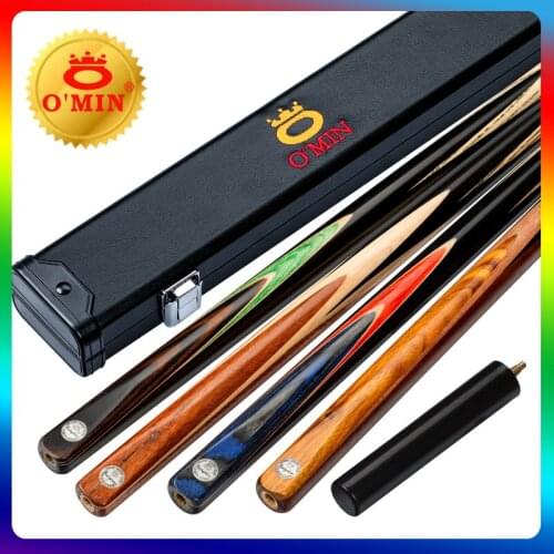 O'min Enlighten Billiard Snooker Cue One Piece 3/4 Piece Original 9.8mm Tip Ash wood Shaft Billard Stick Kit with Gifts