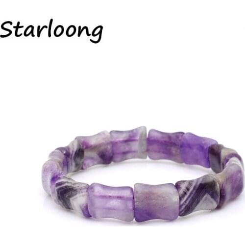 Multi shape Bohemia trendy style fashion amethy double holes natural stone beads strand bracelets DIY handmade Jewelry