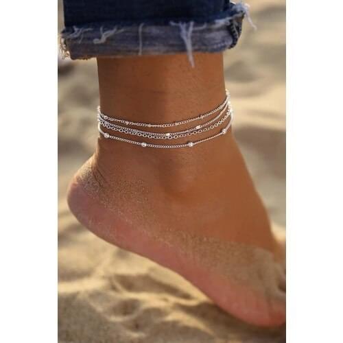 Foot chain jewelry summer beach anklets for women barefoot chain Multiple Silver Anklets