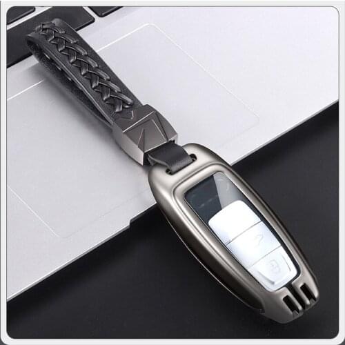 Car Key Shell Buckle Cover for Audi 19-21 Models A6L A7 A8L New Q7 Q8 Car Remote Control Alloy Key Protective Shell Bag