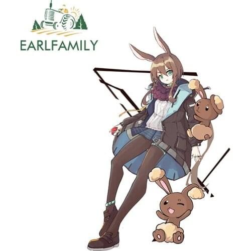 EARLFAMILY 13cm x 9.9cm for Bunny Girl Car Sticker Camper Personality DIY Camper Scratch-proof Sticker Bumper Decal Decoration