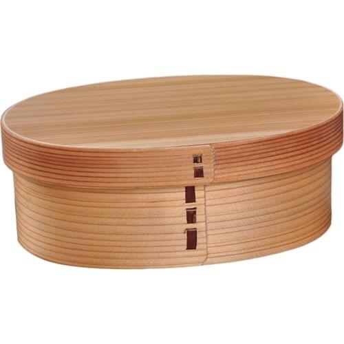 Natural Wooden 1 Tier Lunch Box Food Appetizer Container Outdoor Camping