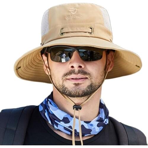 Outdoor Summer Fishing Hats Male Fisherman Waterproof Quick Dry Cap Men Anti-UV Sunshade Breathable Hiking Beach Bucket Hat