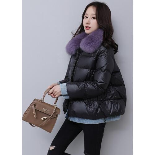 KMETRAM 2020 Fashion Parka Winter Jacket Women Real Fox Fur Collar Padded Coat Female Jacket Korean Parkas Manteau Femme LW6370