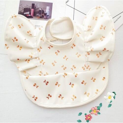 INS Korean PU Feeding Bib For Baby Accessories Tableware Your Meal Aprons Print Waterproof Baby Food Kids Clothing Stuff Scarf