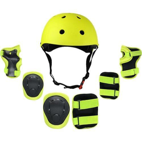 7 in 1 Kids Protective Equipment Helmet and Pads Set Knee Elbow Pads Wrist Guards For Scooter Skateboard Roller Skating Cycling