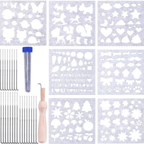 LMDZ 7PCS Practical Needle Felting Applique Mold Beginner DIY Handicraft Embroidery Tool Large Eye Sewing Needles Hand Sewing