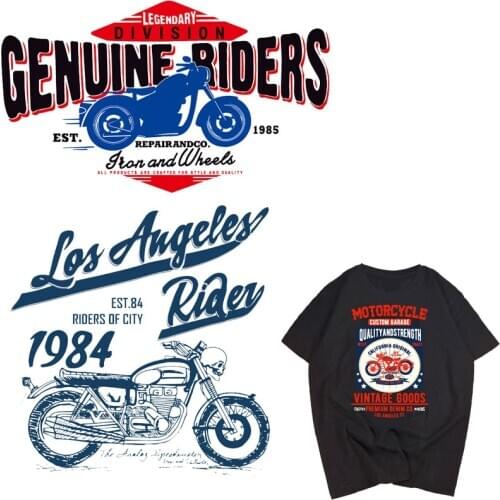 Fashion Trend Tops Motorcycle Mens Clothing Ironing Patches Heat Transfer Clothes Sticker Vinyl DIY T-shirt Jacket Accessories