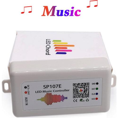 SP107E Music Bluetooth LED Controller full color RGB SPI Control by phone APP for 2812 2811 1903 LED Strip Light Tape, DC5V-24V