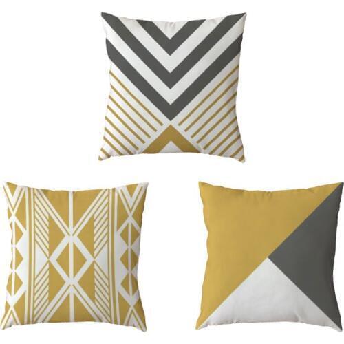 Popular Geometric Pattern White Cushion Covers Irregular Points Printed Home Decor Living Room Polyester Peach Skin Pillow Cases