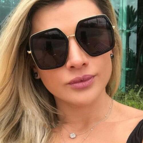 2021 NEW Oversized Square Sunglasses Women Luxury Brand Designer Shade Vintage Sunglass Fashion Big Frame UV400 Sun Glasses