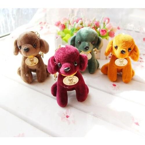 New cute soft Teddy dog pendant keychain Plush toy Small mini doll Exquisite school bag decoration 12cm pendant birthday gift