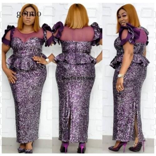 2020 New Arrival Spring And Summer African Women O-neck Sequined Plus Size Long Dress