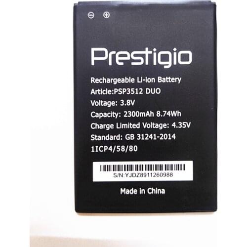 New 2300mAh PSP3512 DUO Battery For Prestigio Muze B3 PSP3512 DUO PSP3512DUO Cell Phone Battery
