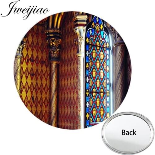 Youhaken Notre Dame de Paris Anniversary One Side Flat Mini Pocket Mirror Compact Makeup Vanity Hand Travel Purse Mirror