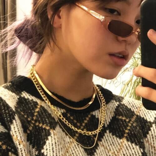 Gothic Punk Metal Multi Layer Thick Chain Choker Necklace For Women Men Fashion Gold Streetwear Jewelry Female Chocker Collier