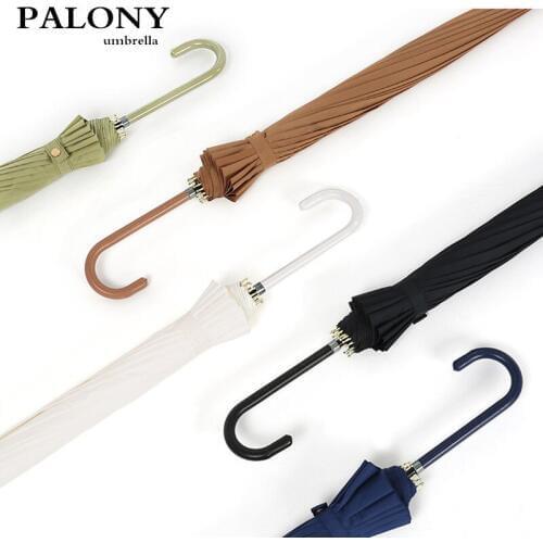 PALONY Fashionable Small and Fresh Automatic Double Layer 16 Bone Long Handle Umbrella 5 Color Optional