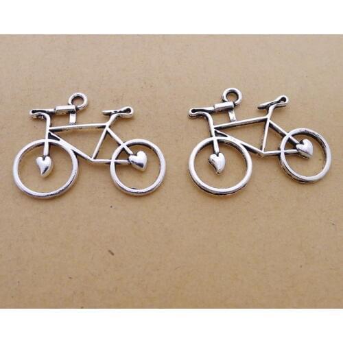 6 Pieces/Lot 24mm*31mm Diy Jewelry Accessory Tibetan Silver Bicycle Bike Charm For Jewelry Making