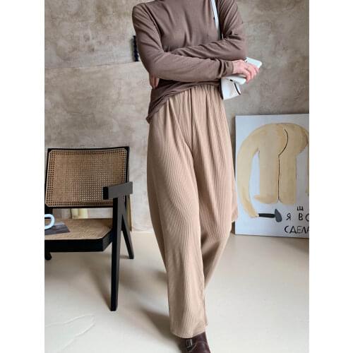 Casual Drawstring Twisted Knitted Pants Femme Chic Warm Female Sweater Trousers Winter Thicken Women Harem Pants