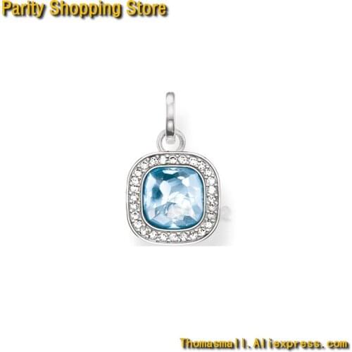 PT1517 Square Blue Stone Pendant Good Jewelry For Men And Women In silver plated China Style GLAM And Silver Lovers' Pendant