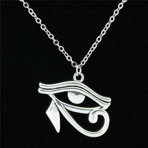 R1678 17-4 Eye of Horus Eye of Ra Wedjat Protective Amulet Pendant Chain Collar Choker