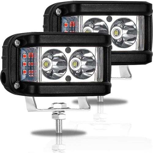 Work Light 20W Led Bar Side Flash Strobe Driving Fog Light for Offroad Truck Tractor SUV ATV Boat 4x4 Accessories rampe led Beam