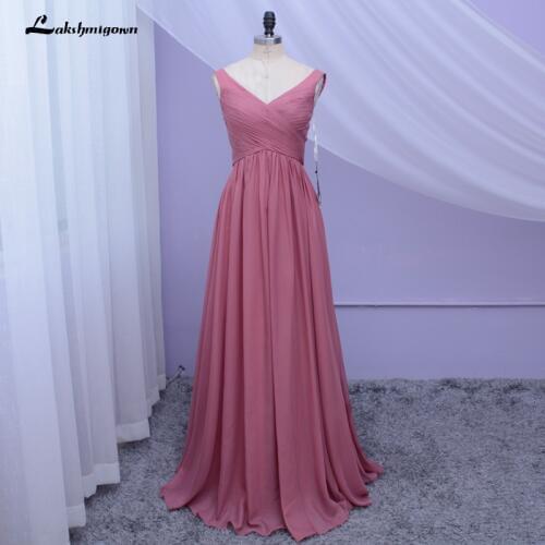 Customer Made Dusty Pink Bridesmaid Dresses Rose Gold Dress for Wedding Party Floor Length Dress Bridesmaid vestido fiesta