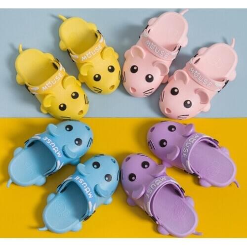 Boy Girl Cartoon Shoes Summer Toddler Kids Indoor Baby Flip Flops Infant Beach Casual Slippers Soft Indoor Bathroom Slippers
