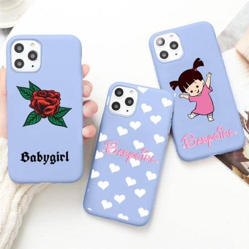 Love Babygirl Phone Case for iPhone 12 mini 11 Pro Max X XR XS 8 7 6s Plus Candy purple Silicone cover