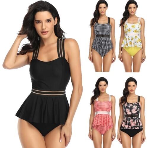 One Piece Swimwear Sexy Bikinis Push Up Swimsuit Women Print High Solid Bathing Suit Female Bodysuit Beach Wear Monokini