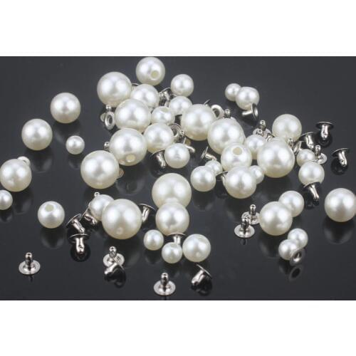 Multiple Size DIY Leather Crafts Pearls Rivets Studs Ivory White Rhinestone For Bag Shoes Clothes Hats Decorations Accessory