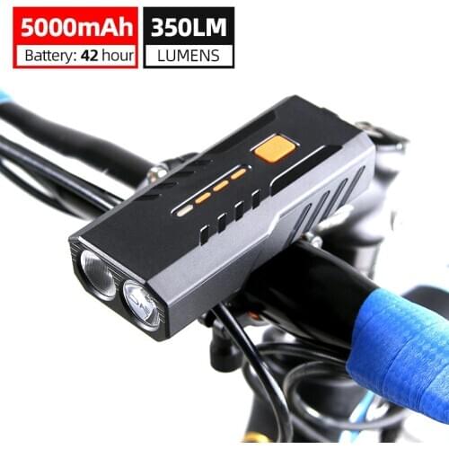 Waterproof IP65 Bicycle light 5000mAh 2400mAh Flashlight Bike Front Light for MTB Road Cycling Flashlight as Power Bank
