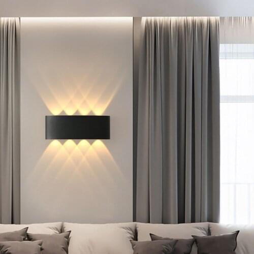 2/4/6/8/10W LED Arc Wall Lamp Indoor Outdoor Waterproof Light IP65 Modern Aluminum Stairs Light Bedroom Yard Porch Wall Sconce