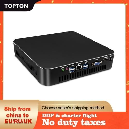 TOPTON Mini Computer Intel i7-9700 i5-9400 i3-9100 Windows 10 Desktop Gaming PC Linux HTPC UHD630 8*USB WiFi