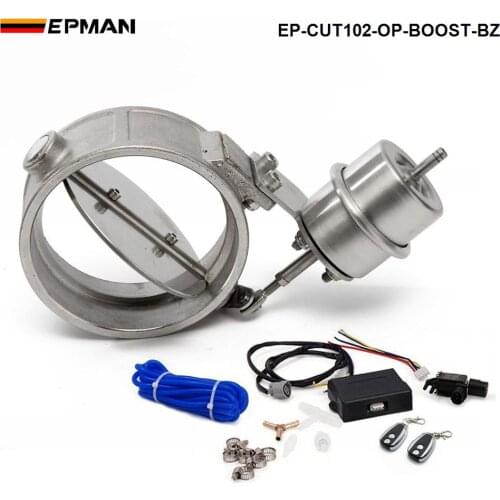 Exhaust Control Valve With Boost Actuator Cutout 102mm Pipe Opend with Wireless Remote Controller Set EP-CUT102-OP-BOOST-BZ