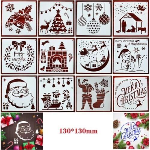 1pc 13cm Christmas Planner DIY Drawing Template Craft Stencils Painting Scrapbooking Stamping Embossing Album Card Template