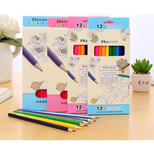 10Set 12/24 Colour Pencils Natural wood colored Pencils Professional Drawing Pencils for School Office Artist Painting Sketch