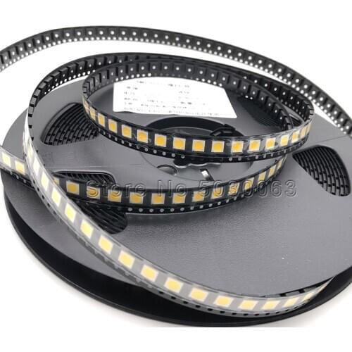 100pcs/lot 5050 SMD LED Lamp beads pure white / Warm white highlight light-emitting diodes LED lights 1K/reel