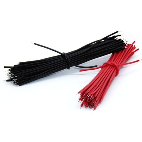 100pcs Breadboard Jumper Cable Wires Tinned 0.96cm Black & Red _wire