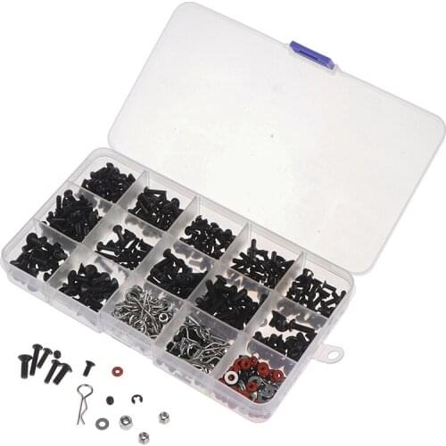 500PCS RC Car Screws M3/M4/E Buckle/Shell Buckle/Screw Nuts/Hex Screws/Plugs For HSP Wltoys Traxx Axial SCX10 90046 1:10 RC Part