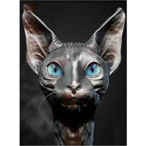 Diamond Painting 5D Diy Cool Animal Hairless Cat Full Square Art Embroidery Cross Stitch Mosaic Picture Home Decor FC594