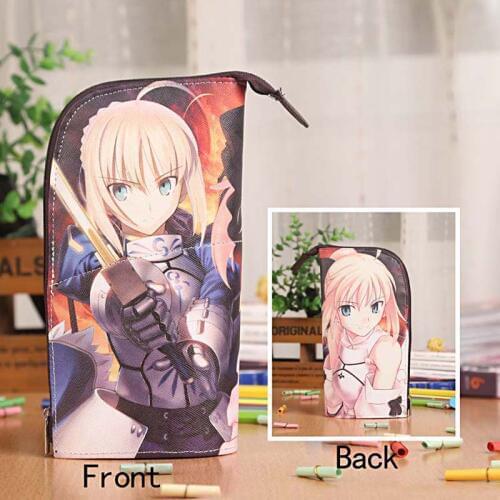 Anime Fate Stay Night Saber Lily Waterproof PU Stationery Pouch/Brush Pot/Pen Holder/Pencil Case Bag/Office School Supplies