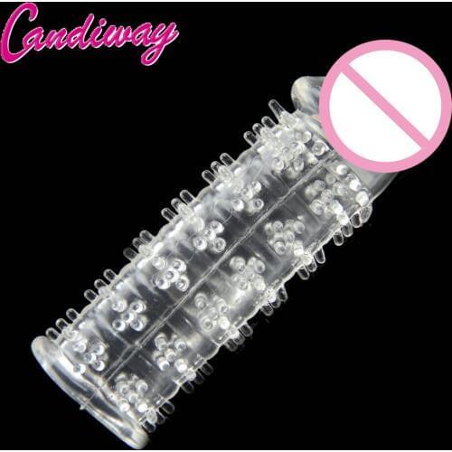 Candiway Crystal Silicone Unique Constellation Particles Delay Ejaculation Condom Vaginal Orgasm Adult Sex Toy For Men Women