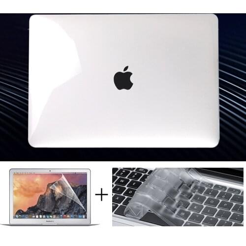 Laptop Case for Apple Macbook Air 13/11/MacBook Pro 13/16/15 Inch Transparent hard shell +Screen Protector +Keyboard Cover