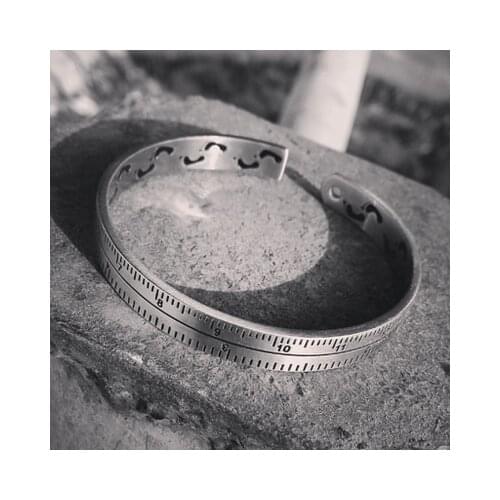 Dial Steel Speedometer Bangle cuff man Bracelet stainless steel Rule Design Bracciale pulseras unisex 2019