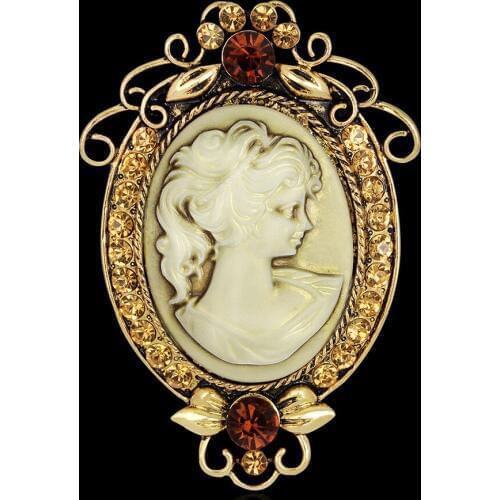 Palace Vintage Beautiful avatar Scarf Brooches Pin Clothing Accessories for Women Party Wedding Fashion Brooch Jewelry XZ066