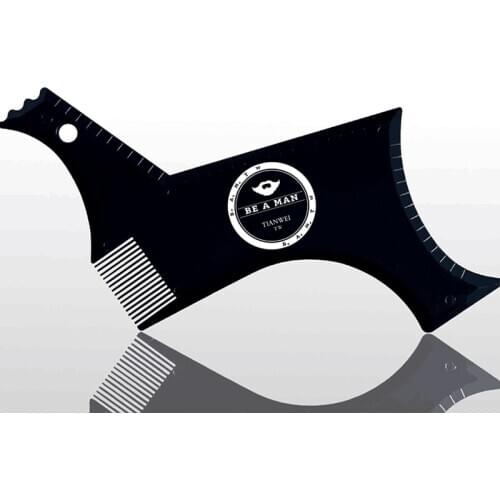 Perfect Beard Comb for Mens Face Care Transparent Black Stencil Comb Shaper for Beard Styling Beard Shaping Tool Liner Template