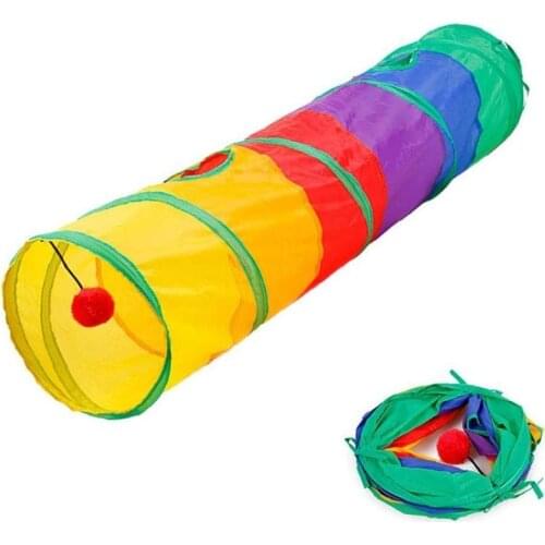 Practical Cat Tunnel Pet Tube Collapsible Play Toy Indoor Outdoor Kitty Puppy Toys for Puzzle Exercising Hiding Training MJ72808